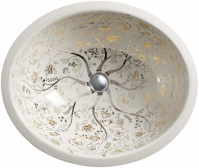 KOHLER - Kohler Lavabo Tezgah Altı Mille Fleurs Oval Lavabo