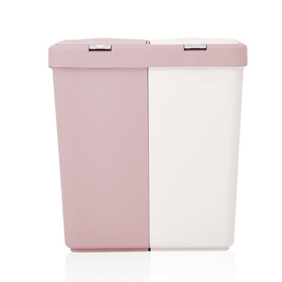 MOTEK - Motek Çamaşır Sepeti İkili Pembe - Beyaz