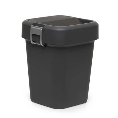 MOTEK - Motek Çöp Kutusu Comfort Antrasit Kilitli ve Sallanır Kapak 8 litre - 0