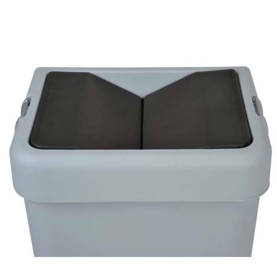 MOTEK - Motek Çöp Kutusu Comfort Kilitli Çöp Kovası Gri Beyaz 40 Litre