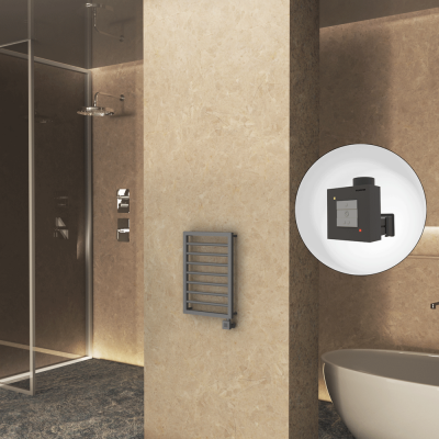 Radiva - NAXOS Elektrikli Havlupan 450x655 Antrasit Texture (KTX1 Termostat) 300W