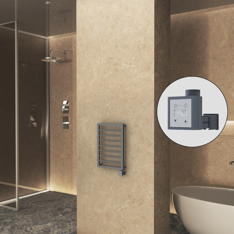 NAXOS Elektrikli Havlupan 450x655 Antrasit Texture (KTX3 Termostat) 300W - 1NAX04500655B2TE7030