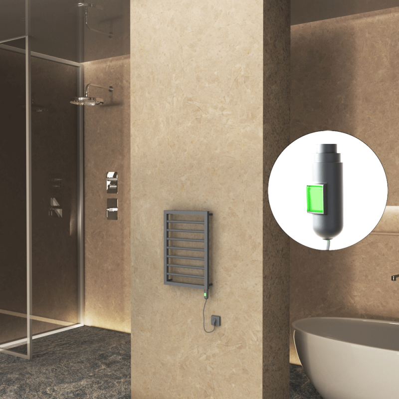 NAXOS Elektrikli Havlupan 450x655 Antrasit Texture (On/Off Düğmeli) 300W - 1NAX04500655B2TE1030