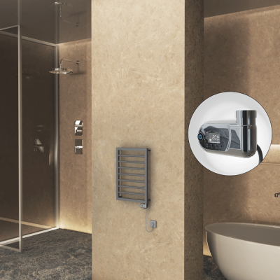 Radiva - NAXOS Elektrikli Havlupan 450x655 Antrasit Texture (Thesis Termostat) 300W