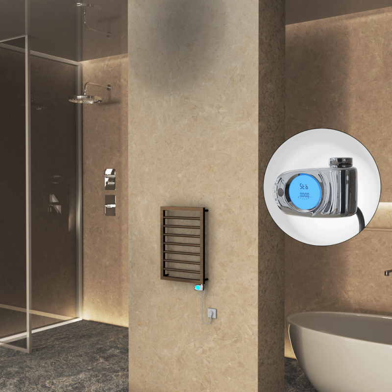 NAXOS Elektrikli Havlupan 450x655 Bakır Eskitme Parlak (Musa Termostat) 200W - 1NAX04500655K3PE3020