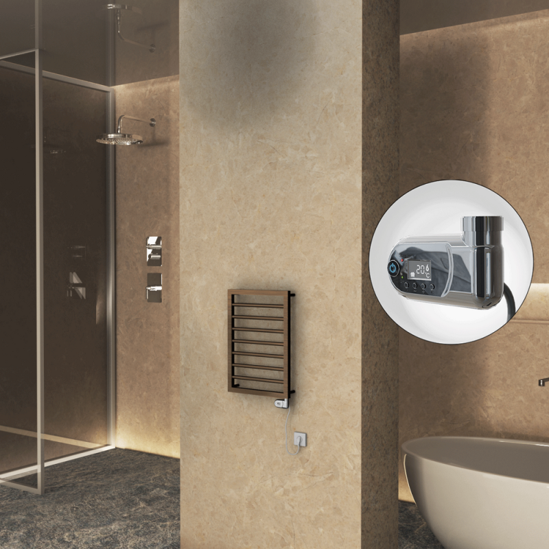 NAXOS Elektrikli Havlupan 450x655 Bakır Eskitme Parlak (Thesis Termostat) 200W - 1NAX04500655K3PE2020