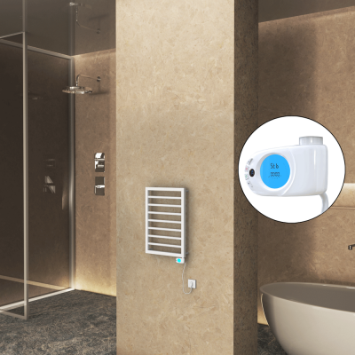 Radiva - NAXOS Elektrikli Havlupan 450x655 Beyaz Mat (Musa Termostat) 300W - 500