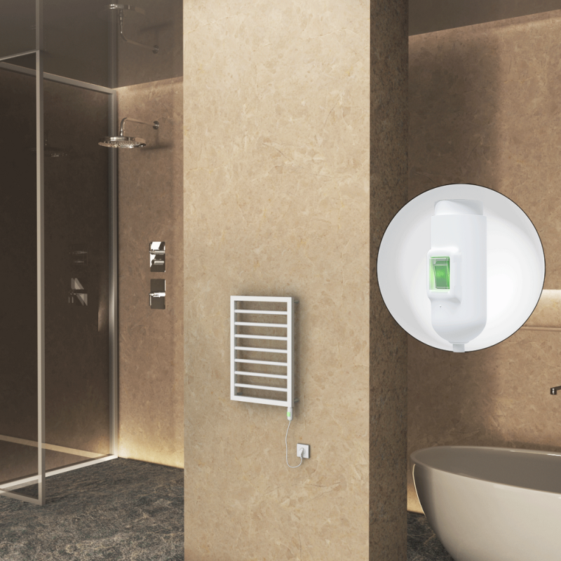 NAXOS Elektrikli Havlupan 450x655 Beyaz Mat (On/Off Düğmeli) 300W - 1NAX04500655B1ME1030