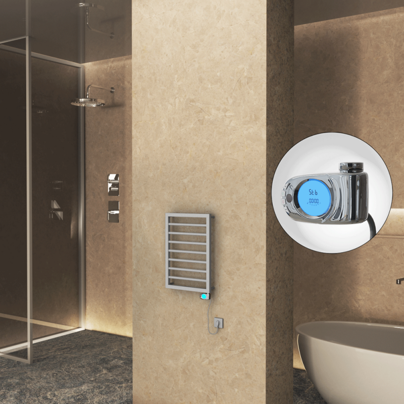 NAXOS Elektrikli Havlupan 450x655 Gri 7012 Texture (Musa Termostat) 300W - 1NAX04500655BGTE3030