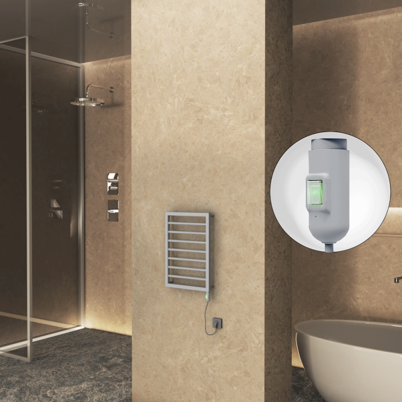 NAXOS Elektrikli Havlupan 450x655 Gri 7012 Texture (On/Off Düğmeli) 300W - 1NAX04500655BGTE1030