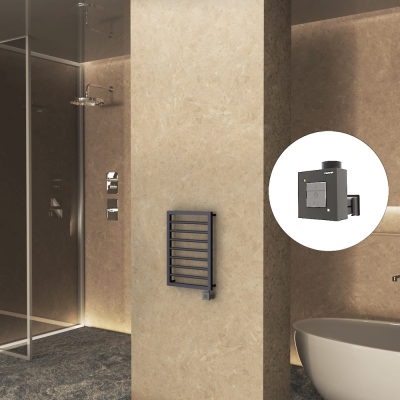 Radiva - NAXOS Elektrikli Havlupan 450x655 Koyu Antrasit Texture (KTX1 Termostat) 300W (1)