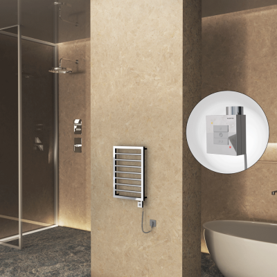 Radiva - NAXOS Elektrikli Havlupan 450x655 Krom (KTX1 Termostat) 200W Spiral Kablolu (1)