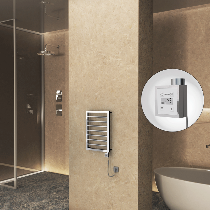 NAXOS Elektrikli Havlupan 450x655 Krom (KTX3 Termostat) 200W Spiral Kablolu - 1NAX04500655K1PE7020-K