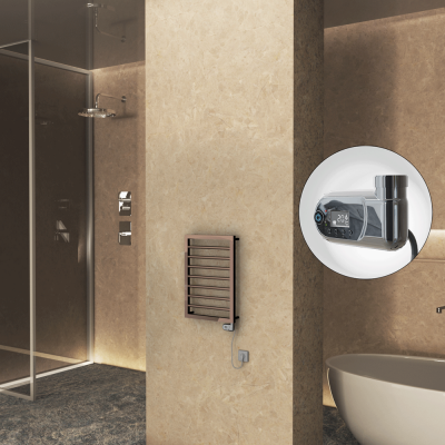 Radiva - NAXOS Elektrikli Havlupan 450x655 Rose Gold Parlak (Thesis Termostat) 200W