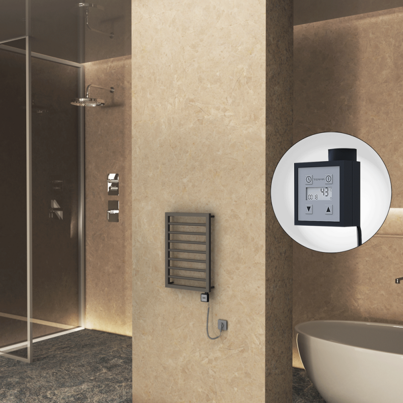 NAXOS Elektrikli Havlupan 450x655 Terra Matt Texture (KTX3 Termostat) 300W Spiral Kablolu - 1NAX04500655B8TE7030-K