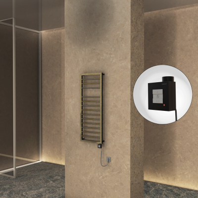 Radiva - NAXOS Elektrikli Havlupan 500x1193 Antik Parlak (KTX1 Termostat) 300W Spiral Kablolu