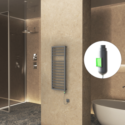 Radiva - NAXOS Elektrikli Havlupan 500x1193 Antrasit Texture (On/Off Düğmeli) 600W (1)