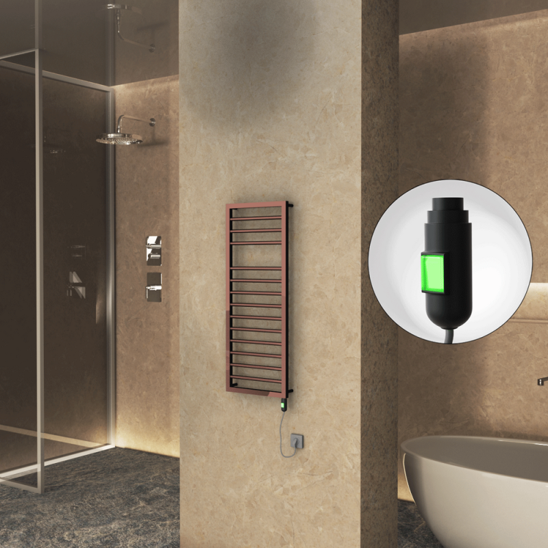 NAXOS Elektrikli Havlupan 500x1193 Bakır Parlak (On/Off Düğmeli) 300W - 1NAX05001193K4PE1030