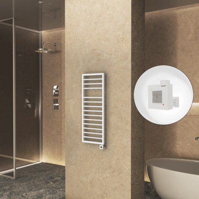 Radiva - NAXOS Elektrikli Havlupan 500x1193 Beyaz Mat (KTX1 Termostat) 600W (1)