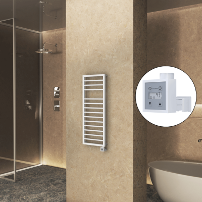 Radiva - NAXOS Elektrikli Havlupan 500x1193 Beyaz Mat (KTX3 Termostat) 600W