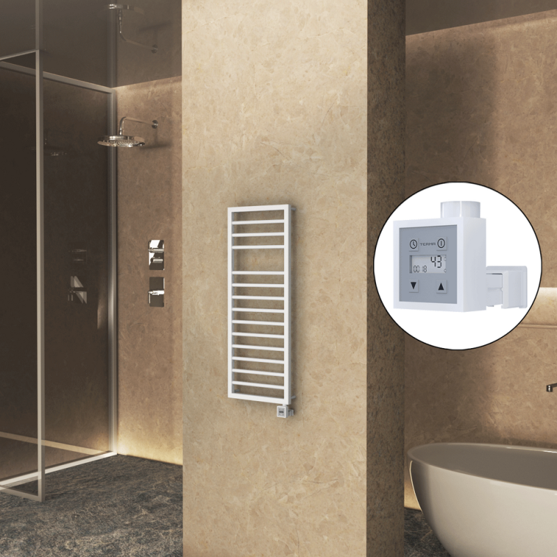 NAXOS Elektrikli Havlupan 500x1193 Beyaz Mat (KTX3 Termostat) 600W - 1NAX05001193B1ME7060