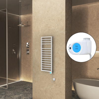 Radiva - NAXOS Elektrikli Havlupan 500x1193 Beyaz Mat (Musa Termostat) 600W (1)