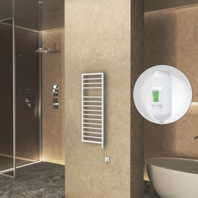 Radiva - NAXOS Elektrikli Havlupan 500x1193 Beyaz Mat (On/Off Düğmeli) 600W (1)