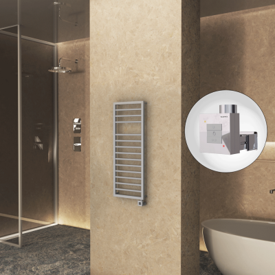 Radiva - NAXOS Elektrikli Havlupan 500x1193 Gri 7012 Texture (KTX1 Termostat) 600W (1)