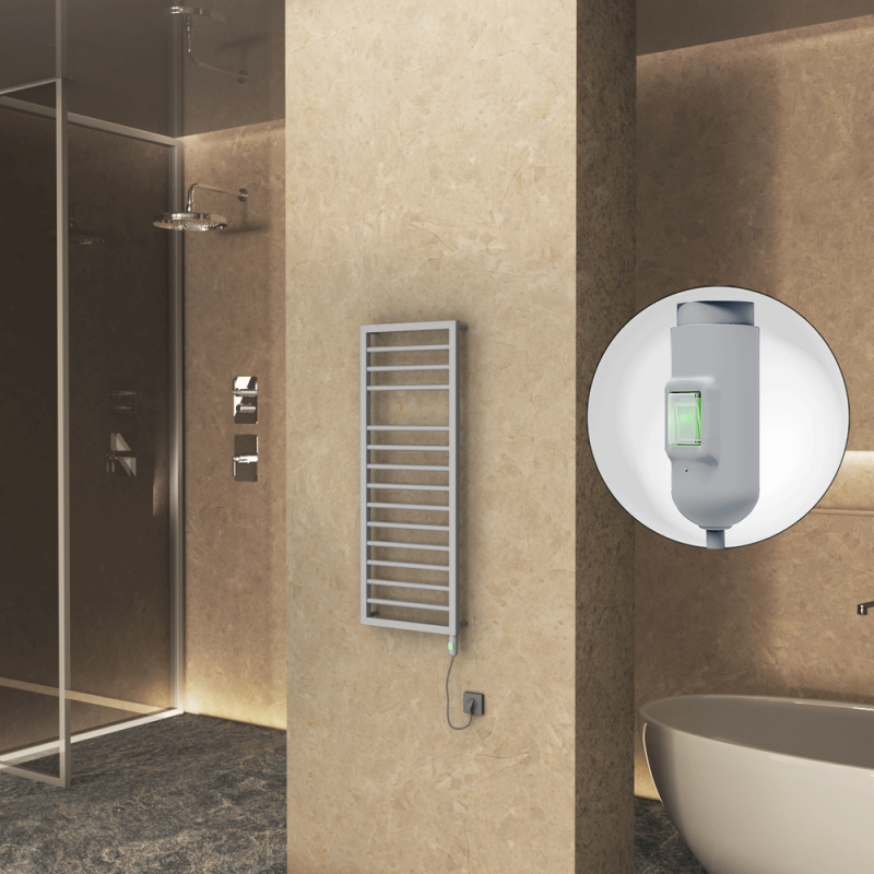 NAXOS Elektrikli Havlupan 500x1193 Gri 7012 Texture (On/Off Düğmeli) 600W - 1NAX05001193BGTE1060