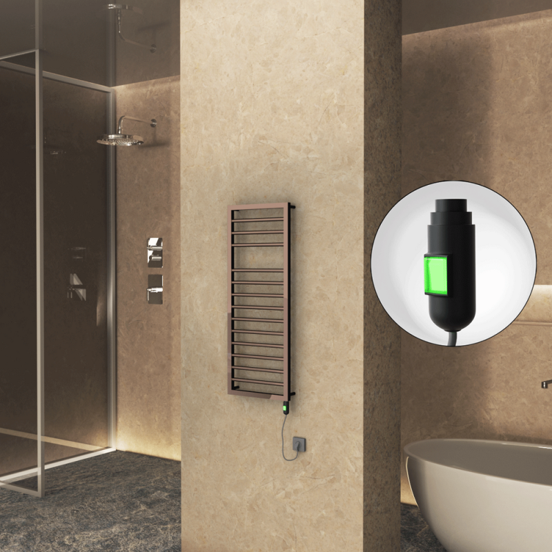 NAXOS Elektrikli Havlupan 500x1193 Rose Gold Parlak (On/Off Düğmeli) 300W - 1NAX05001193KDPE1030