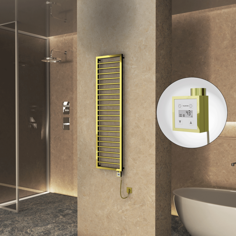 NAXOS Elektrikli Havlupan 500x1655 Altın (KTX3 Termostat) 600W Spiral Kablolu - 1NAX05001655K2PE7060-K