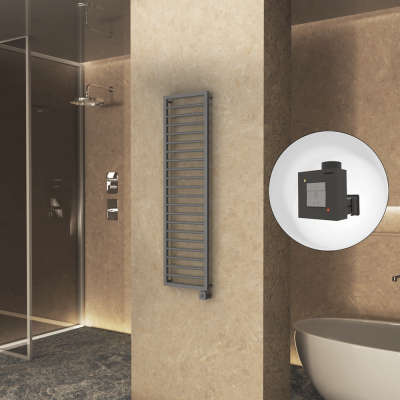 Radiva - NAXOS Elektrikli Havlupan 500x1655 Antrasit Texture (KTX1 Termostat) 600W (1)