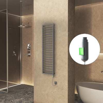 Radiva - NAXOS Elektrikli Havlupan 500x1655 Antrasit Texture (On/Off Düğmeli) 600W