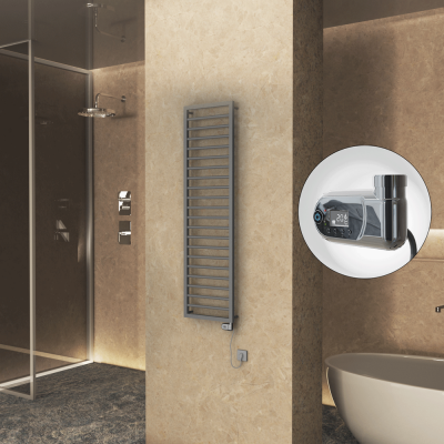 Radiva - NAXOS Elektrikli Havlupan 500x1655 Antrasit Texture (Thesis Termostat) 600W (1)