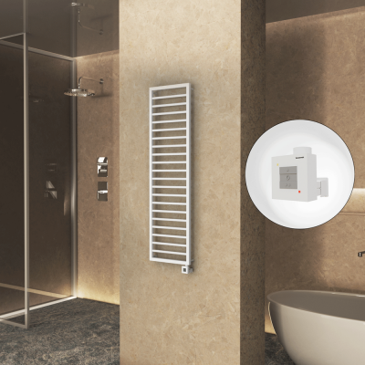 Radiva - NAXOS Elektrikli Havlupan 500x1655 Beyaz Mat (KTX1 Termostat) 600W (1)