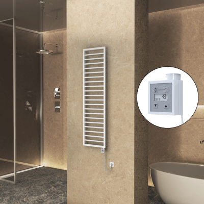 Radiva - NAXOS Elektrikli Havlupan 500x1655 Beyaz Mat (KTX3 Termostat) 600W Spiral Kablolu (1)