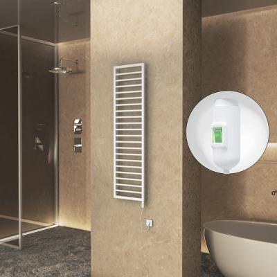 Radiva - NAXOS Elektrikli Havlupan 500x1655 Beyaz Mat (On/Off Düğmeli) 600W (1)