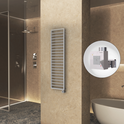 Radiva - NAXOS Elektrikli Havlupan 500x1655 Gri 7012 Texture (KTX1 Termostat) 600W (1)