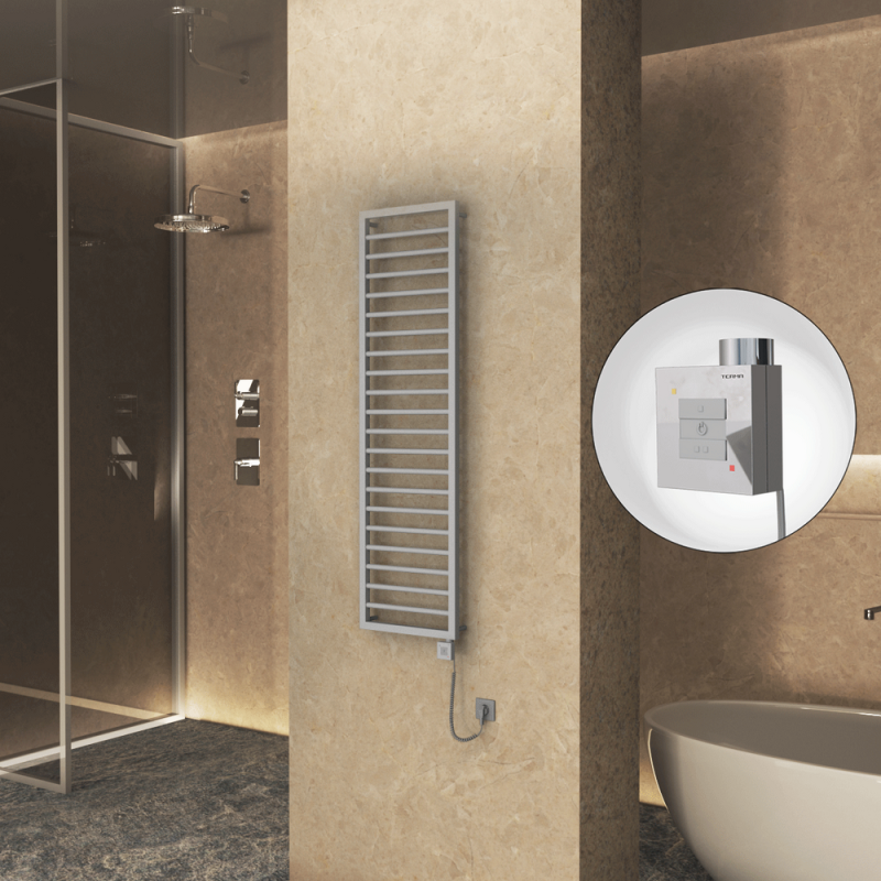 NAXOS Elektrikli Havlupan 500x1655 Gri 7012 Texture (KTX1 Termostat) 600W Spiral Kablolu - 1NAX05001655BGTEB060-K