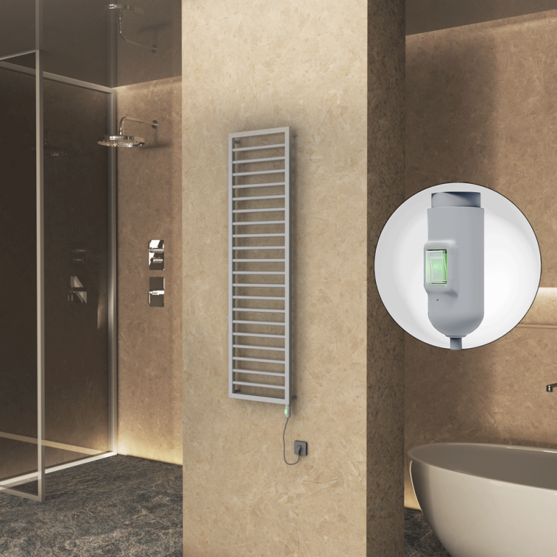 NAXOS Elektrikli Havlupan 500x1655 Gri 7012 Texture (On/Off Düğmeli) 600W - 1NAX05001655BGTE1060