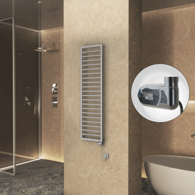 Radiva - NAXOS Elektrikli Havlupan 500x1655 Gri 7012 Texture (Thesis Termostat) 600W (1)