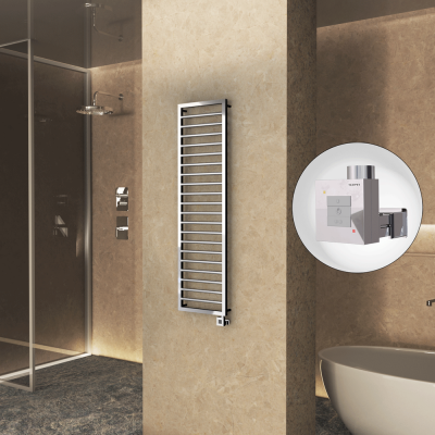 Radiva - NAXOS Elektrikli Havlupan 500x1655 Krom (KTX1 Termostat) 600W