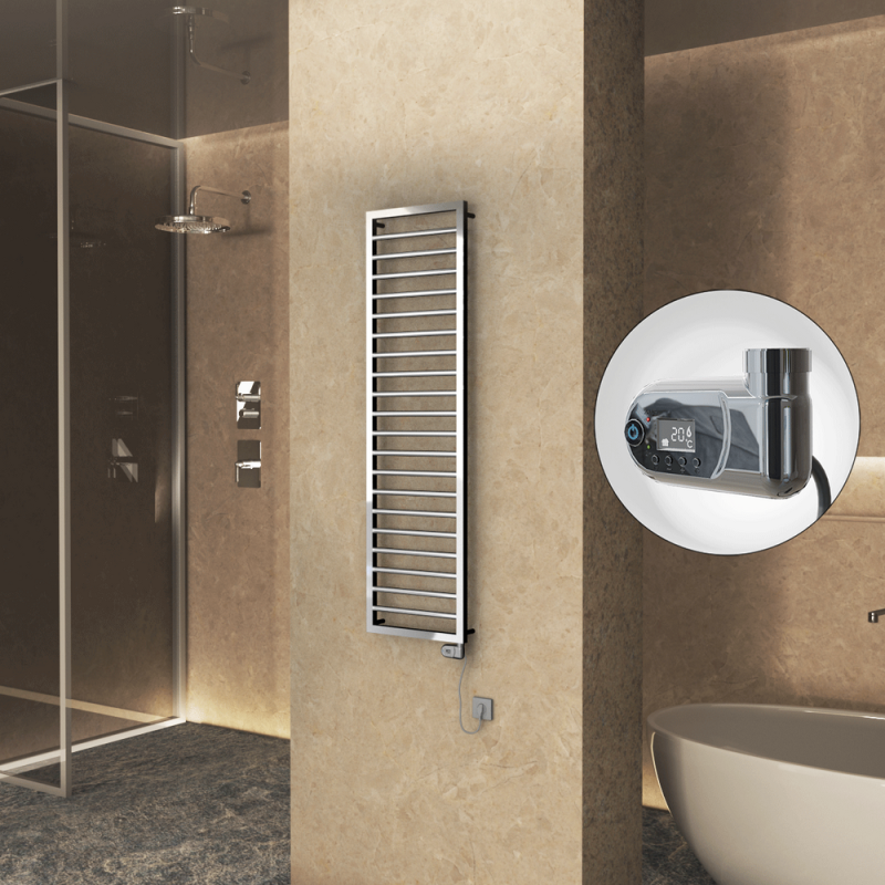 NAXOS Elektrikli Havlupan 500x1655 Krom (Thesis Termostat) 600W - 1NAX05001655K1PE2060