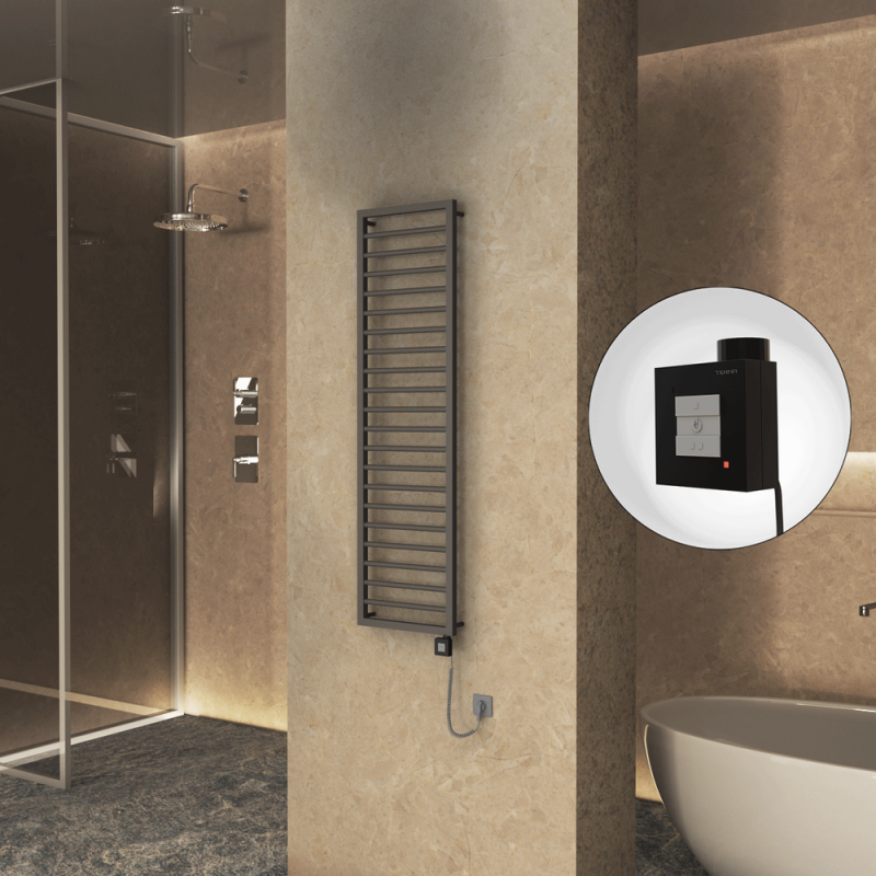 NAXOS Elektrikli Havlupan 500x1655 Terra Matt Texture (KTX1 Termostat) 600W Spiral Kablolu - 1NAX05001655B8TEB060-K