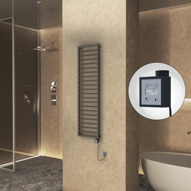 NAXOS Elektrikli Havlupan 500x1655 Terra Matt Texture (KTX3 Termostat) 600W Spiral Kablolu - 1NAX05001655B8TE7060-K