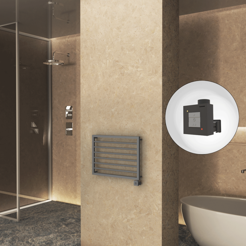 NAXOS Elektrikli Havlupan 800x578 Antrasit Texture (KTX1 Termostat) 300W - 1NAX08000578B2TEB030