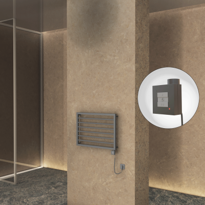 Radiva - NAXOS Elektrikli Havlupan 800x578 Antrasit Texture (KTX1 Termostat) 300W Spiral Kablolu - 500