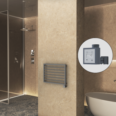 Radiva - NAXOS Elektrikli Havlupan 800x578 Antrasit Texture (KTX3 Termostat) 300W