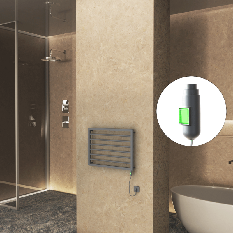 NAXOS Elektrikli Havlupan 800x578 Antrasit Texture (On/Off Düğmeli) 300W - 1NAX08000578B2TE1030