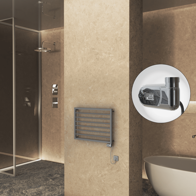 NAXOS Elektrikli Havlupan 800x578 Antrasit Texture (Thesis Termostat) 300W - 1NAX08000578B2TE2030